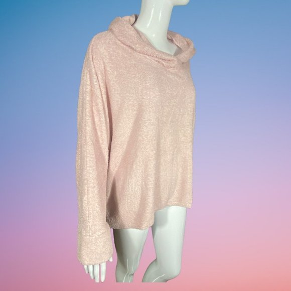 SCRUMPTIOUS SOFT PINK TERRY TOWEL HOODED SWEATSHIRT (SZ O/S) (NWOT) - Picture 6 of 10
